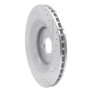Chrysler 200 Brake Rotor (1) - Front Left - R1 Concepts - Drilled & Slotted - Silver - `08-`14